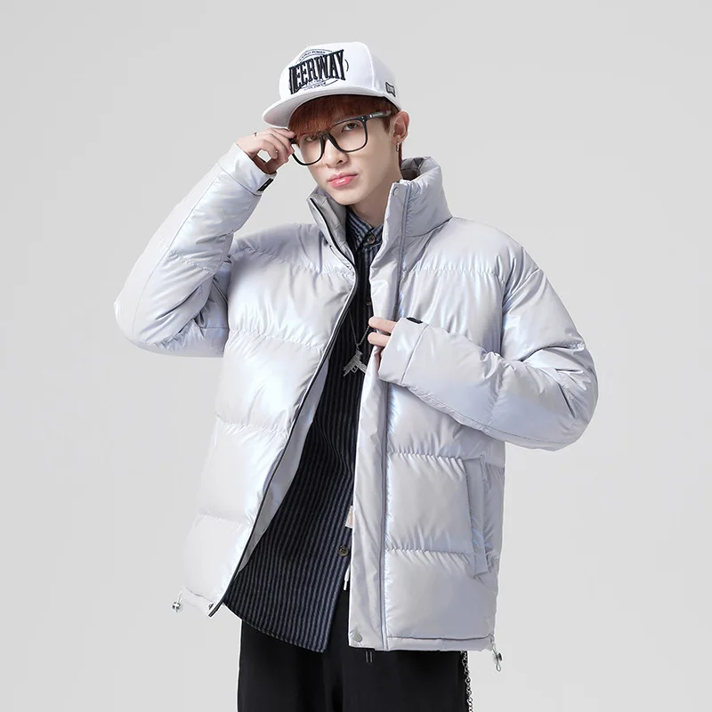 

2020 Winter New Men Down Jacket Bright Surface Warm Jacket Plus Size Simple Trend Thickening Couple Jacket Free Shipping