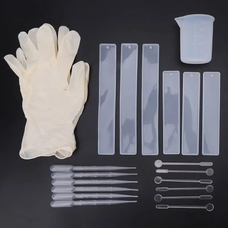 

1 Набор прямоугольной силиконовой формы закладки DIY закладки прессформы эпоксидной смолы Изготовление ювелирных изделий Ремесло Материал ...
