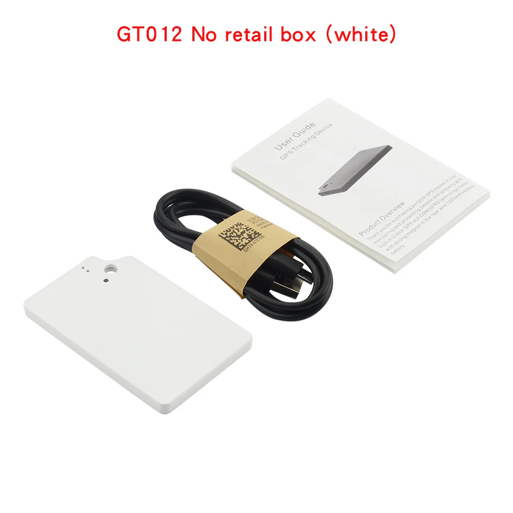 White no box GT012 ультра-тонкий стиль карты мини автомобиль персональный анти-потеря gps трекер для пожилых людей детей автомобиль в реальном времени отслеживания гео-забор SOS - Цвет: White no box