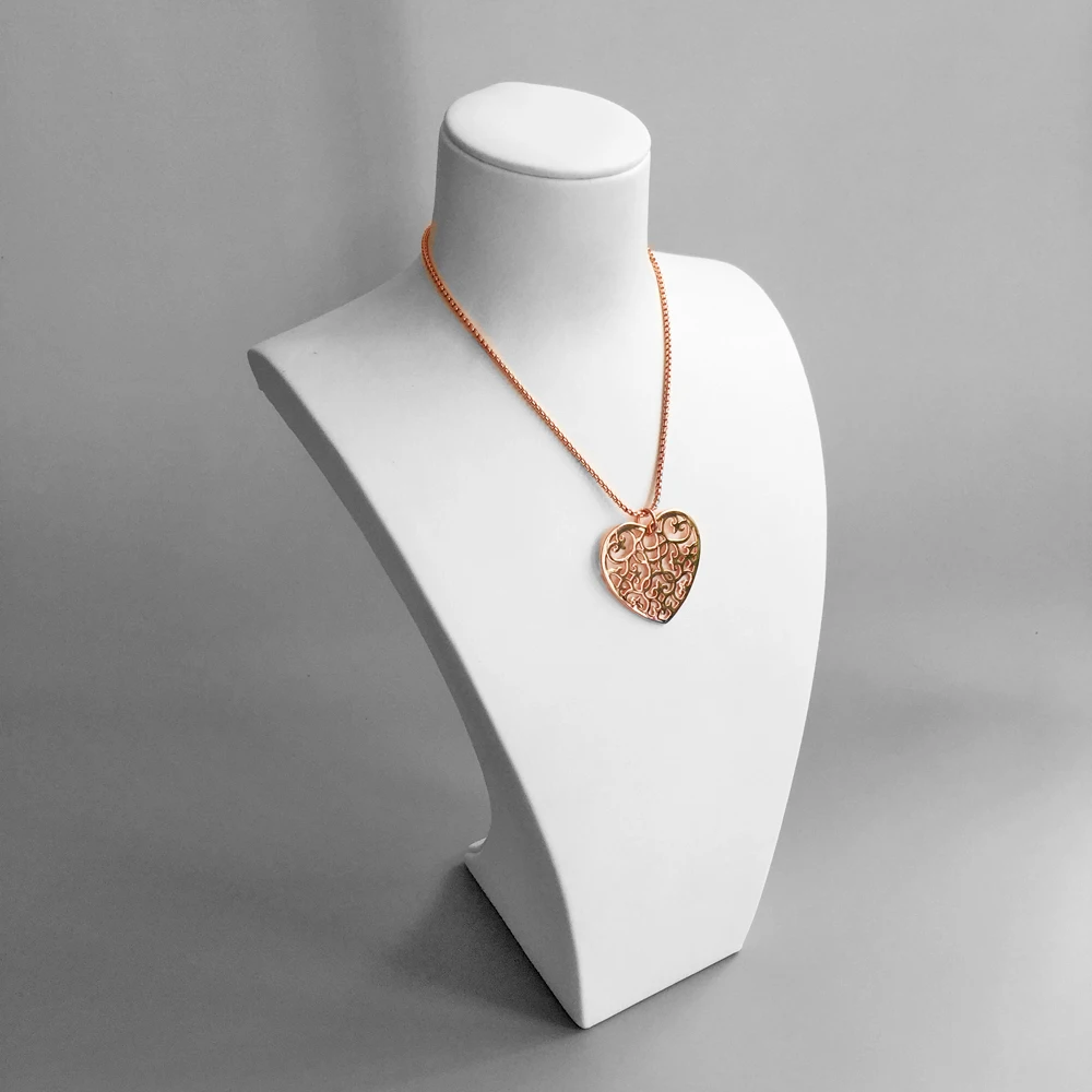 Цветок сердце подвески орнамент Розовое Золото выдалбливают Модные ювелирные