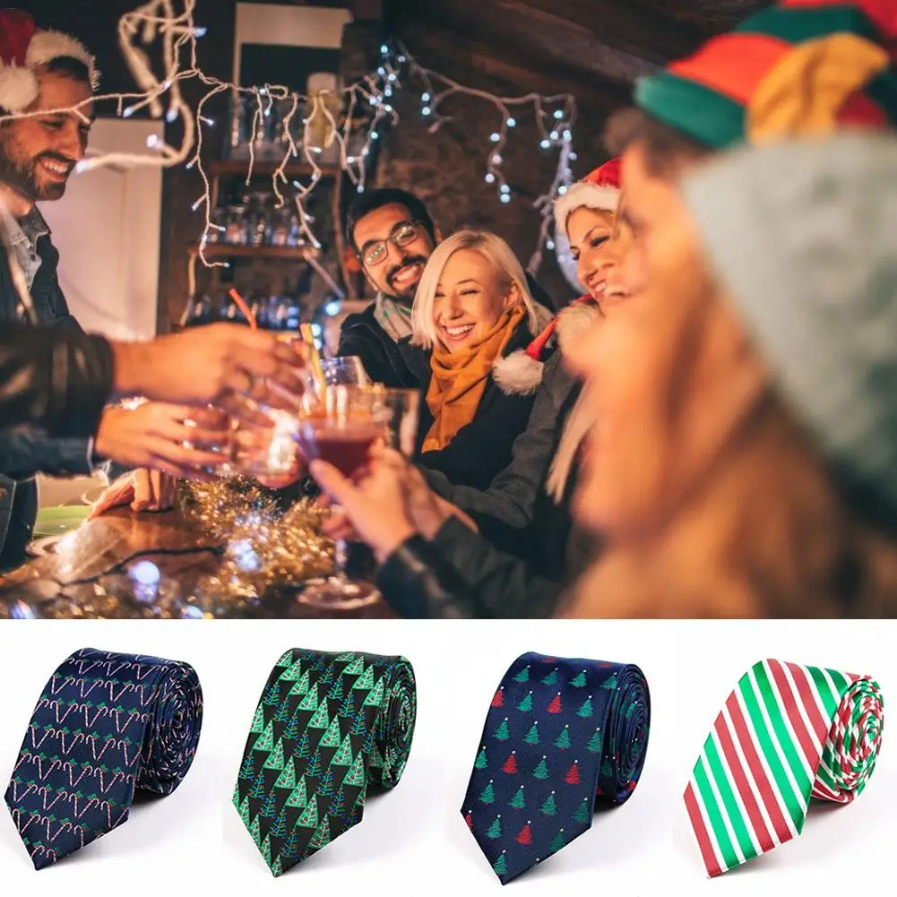 

Miss M 2020 Christmas Tie Men's Fashion Casual Fancy Snowflake Polyester Professional Necktie Four Pattern Ties Christmas Gifts