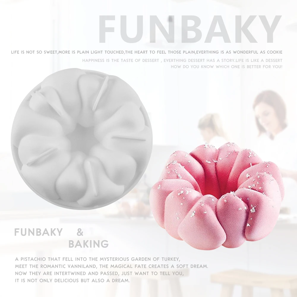 FUNBAKY 3D круглой формы силиконовые формы для торта украшения инструмент формы для выпечки коврик формы