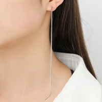 925 silver ear needle european and american tassel stud earrings women party anniversary bling zircon piercing pendientes