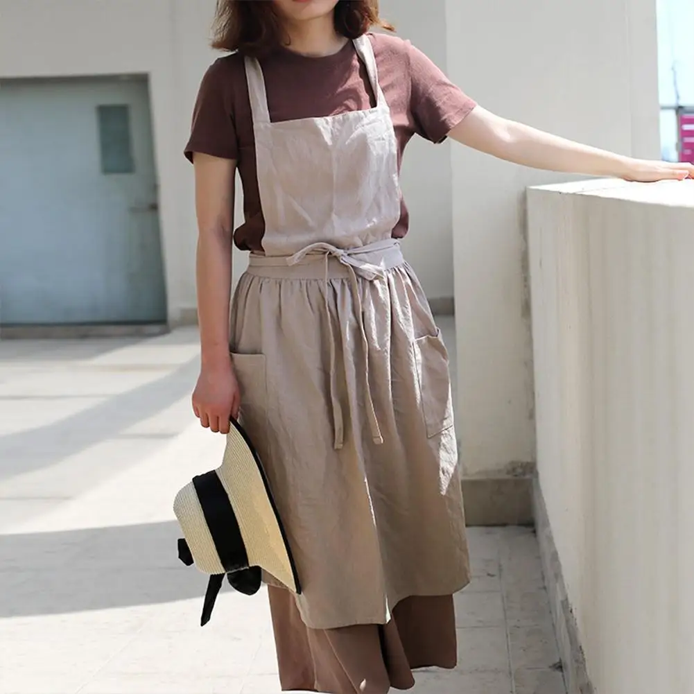 

3 Colours Nordic Women Lady Skirt Style Collect Waist Shop Kitchen For Cooking Dress Cotton Home Restaurant Coffee Cute Apr K2U4