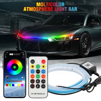 okeen rgb led colorful car headlight strip universal daytime running lights car hood decorative light bar app remote control 12v