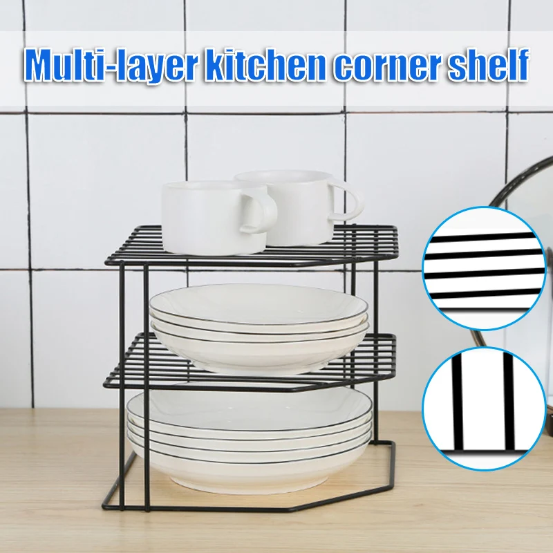 

3-Tier Cabinet Corner Shelf Multipurpose Organization Rack for Cups Dishes Cupboard Pantry PLDI889