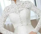 Кружевная шаль цвета слоновой кости, новинка 2021, длинные рукава для невесты, по индивидуальному заказу, болеро Свадебный жакет