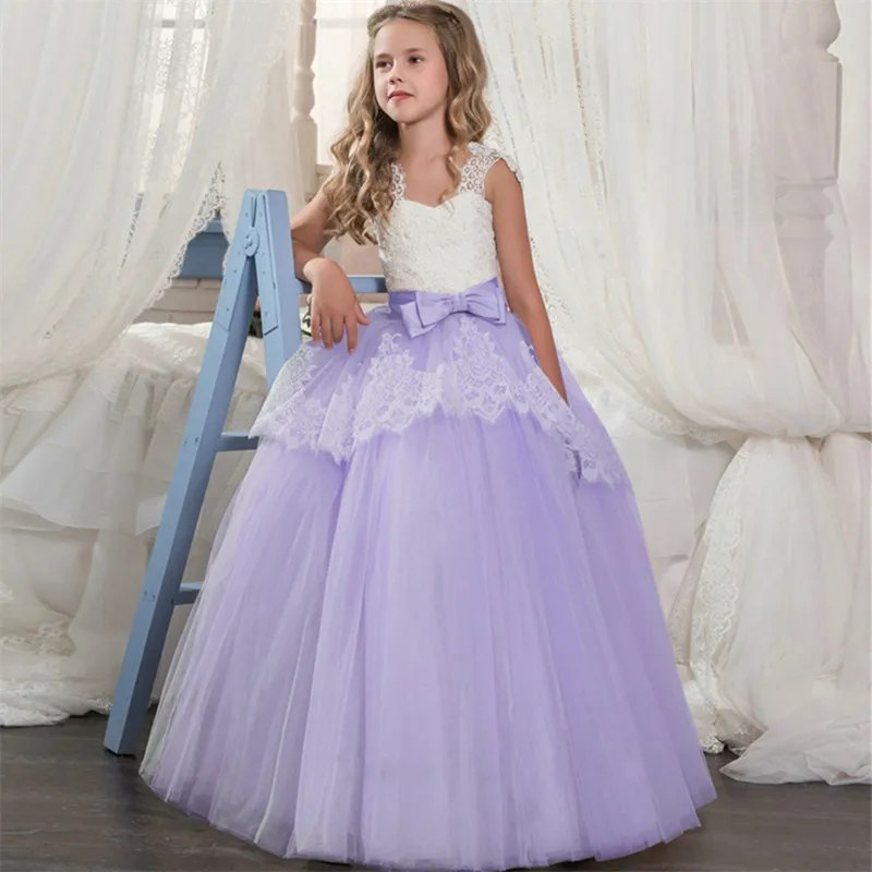 6-14 Yrs Elegant Princess Dress Formal Party Girls Wedding Birthday Padgant Teen Prom Gowns Lace Kids Dresses For | Детская одежда и