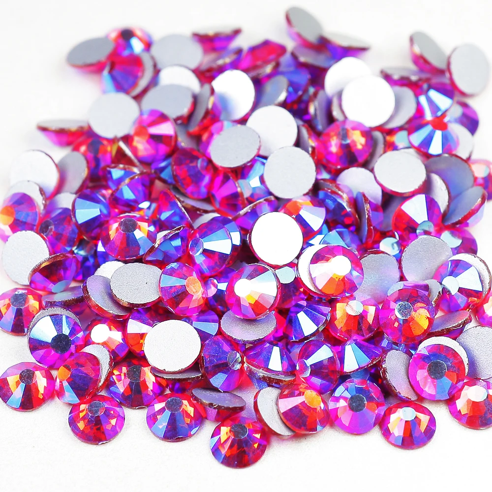 

Yantuo Rose AB Crystal Stones Round Flatback Resin Rhinestone for DIY Crafts 3D glass clothes nail decorations