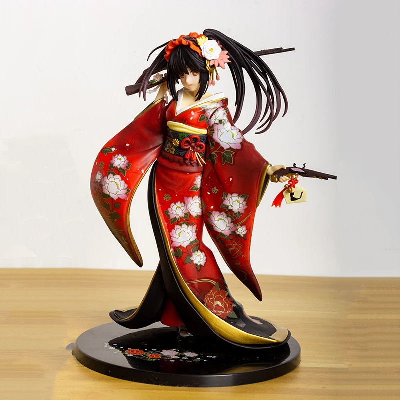 

23cm Date A Live GK Kimono Tokisaki Kurumi Figure Nightmare Figma Anime Toys Kawaii Girl Doll Statue Collectible Figurines Gifts