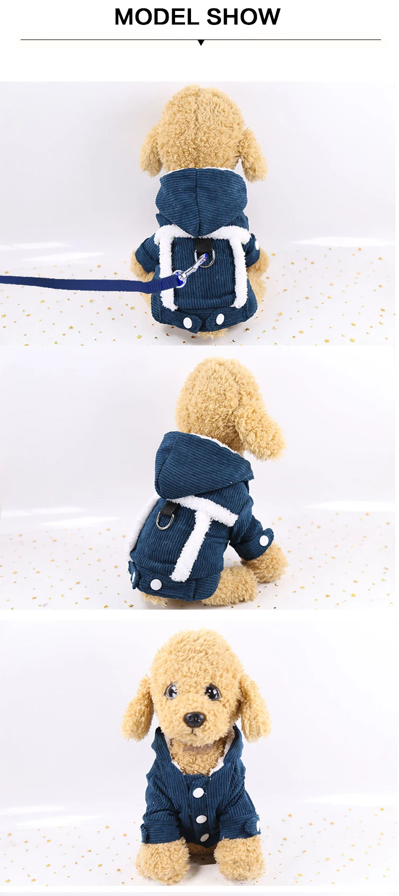 Dog Clothes Winter Clothing for Small Medium Dogs Pet Clothes Winter Warm Thicken Hoodie Jumpsuit Dog Clothes Winter Large Coat