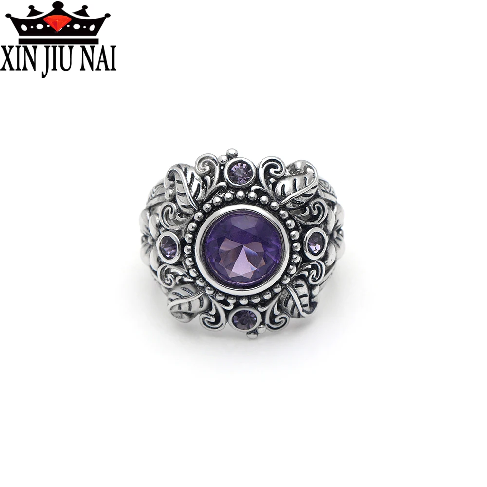 925 стерлингового серебра Винтаж тайское серебристого цвета в форме цветка листа