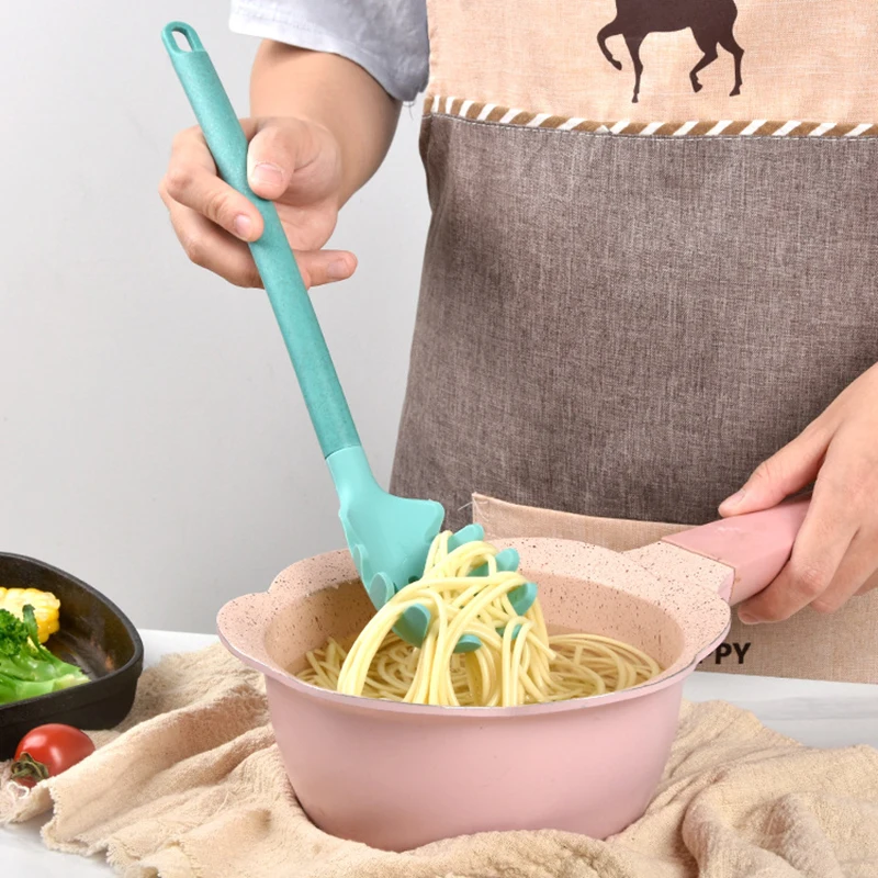 

Silica Kitchen Ware 8 Pieces Pink Green Kitchen Silicone Utensil set Non-stick Shovel Spoon Kitchen Tools 8 Pieces