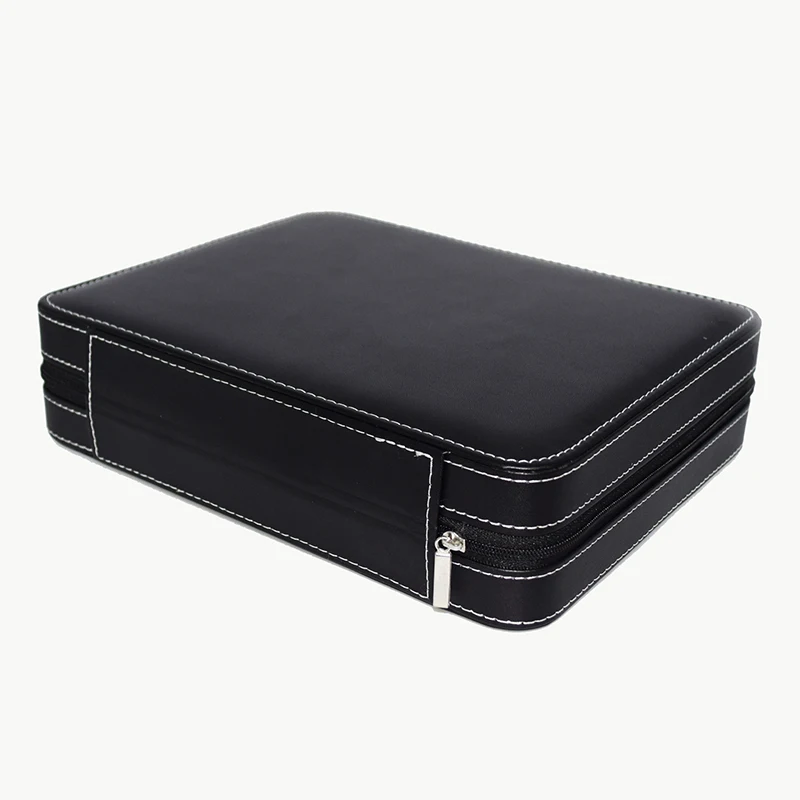 Portable Gem Display Suspended Film Box Bead Gemstone Sealed Collection Zipper Bag PU Leather Diamond Stone Pendant Storage Case