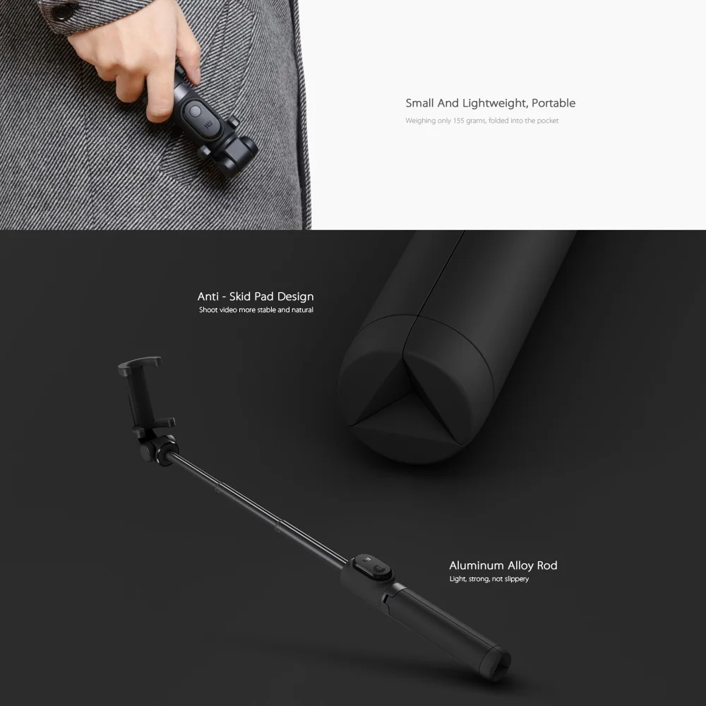 Штатив Xiaomi монопод с Bluetooth и автоспуском телескопический для смартфонов 56 89 мм 6