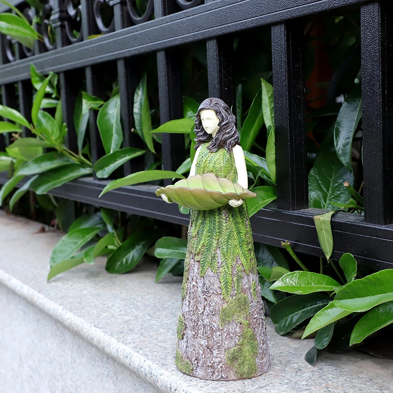 Статуя эльфа с кормушкой для птиц статуэтка Феи папоротника феи уличным садовым
