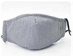 Gray Plaid Хлопок PM2.5 черная маска для рта Анти-пыль маска фильтр с активированным углем ветрозащитный Рот-муфельные бактерии доказательство маски для лица для защиты от гриппа уход - Цвет: Gray Plaid