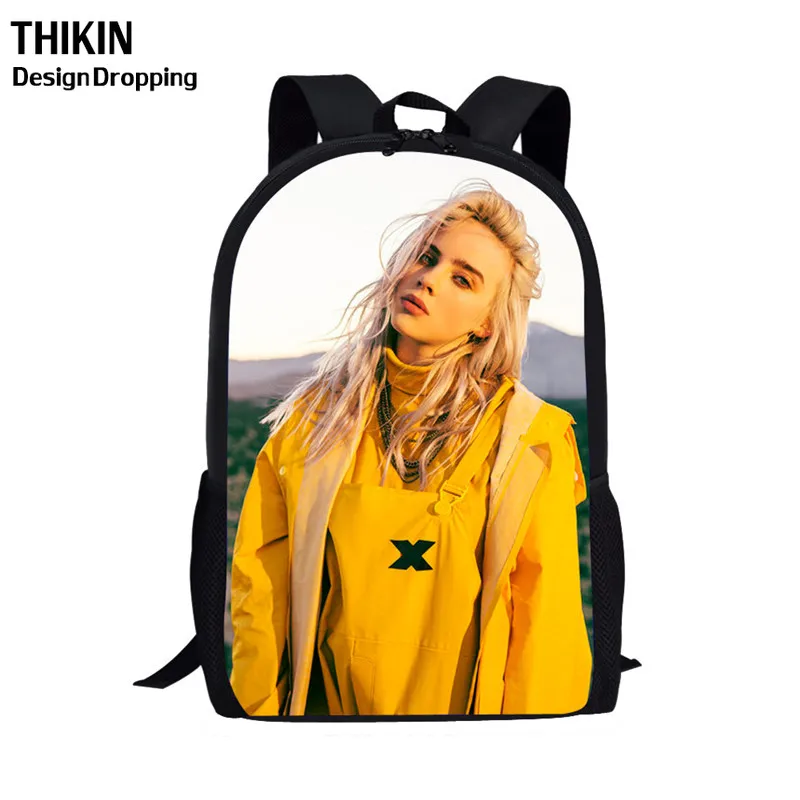 THIKIN 3D школьные сумки Billie Eilish рюкзаки для детей женские хип-хоп школьный рюкзак для подростков девочек рюкзак детские рюкзаки Mochila