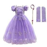 kids princess party role play sofia disguise dress for baby girls fancy carnival costume child christmas purple frocks