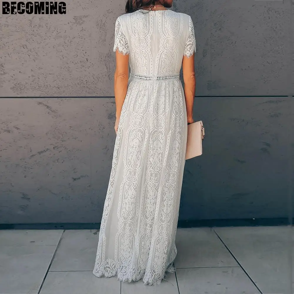 Платье для беременных Кружевное платье макси фотосъемки белое большого размера