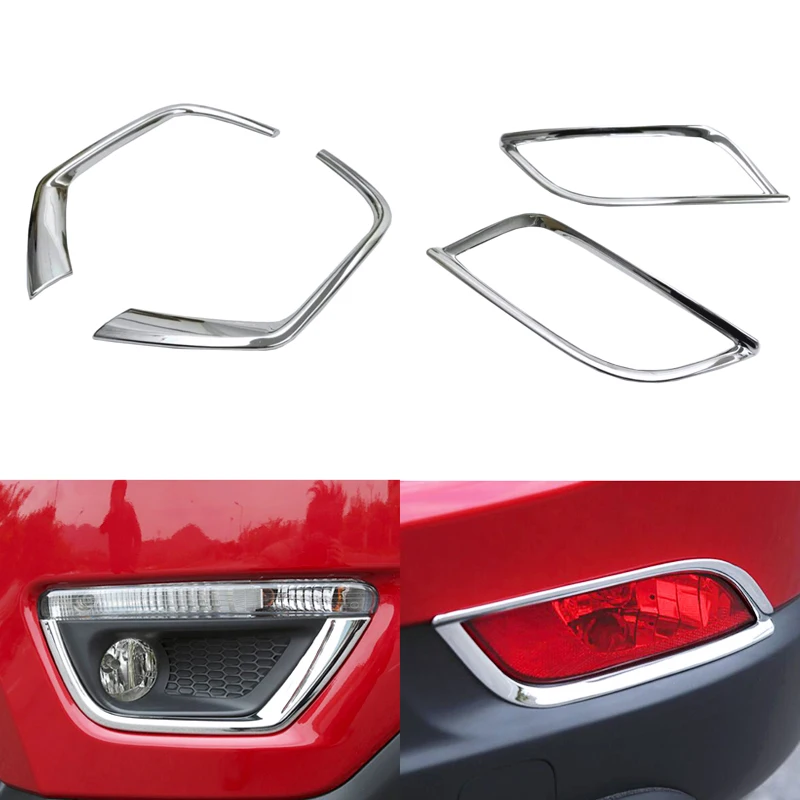 4 шт. декоративные накладки на переднюю панель Jeep Compass 2017 2018 ABS Chrome|Хромирование| |