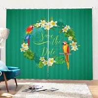 home living room shading decorative curtain home textile decoration bedroom curtains tropical parrot pattern 3d printing
