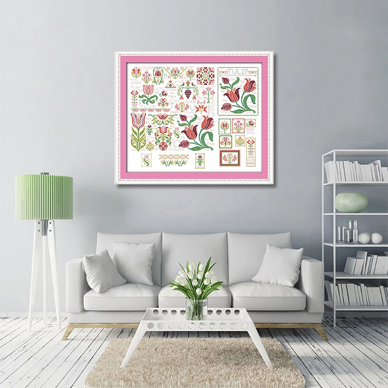 Набор для вышивки крестиком GG Dream of Tulips 11ct 14ct из Китая Joy Sunday домашнего декора | Дом