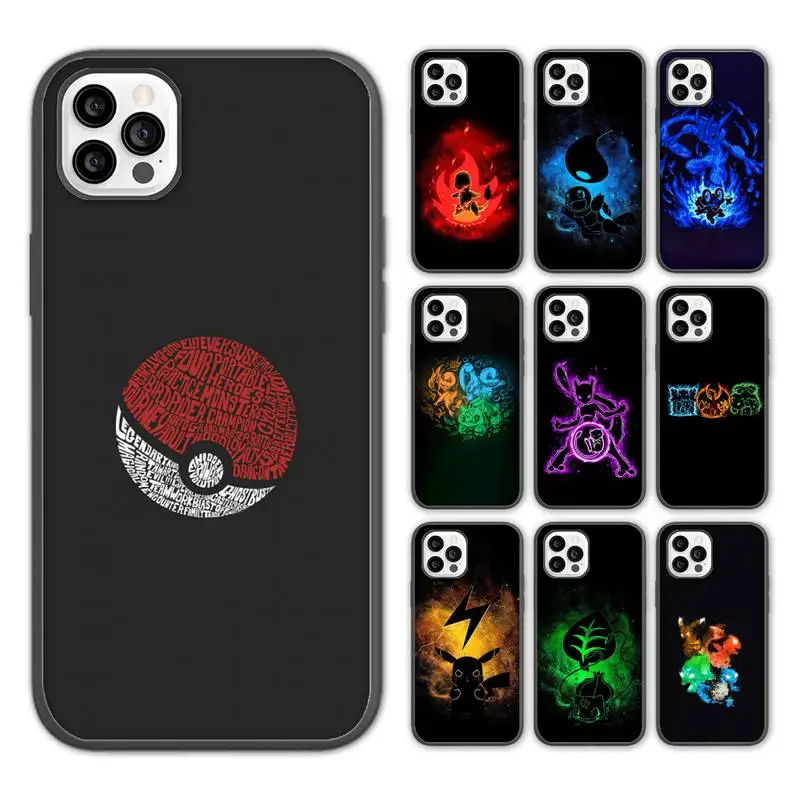

Cute Anime Pokemones Phone Case For iPhone 13 12 11 pro max mini x xs xr 7 8 5 se plus soft Cover Fundas
