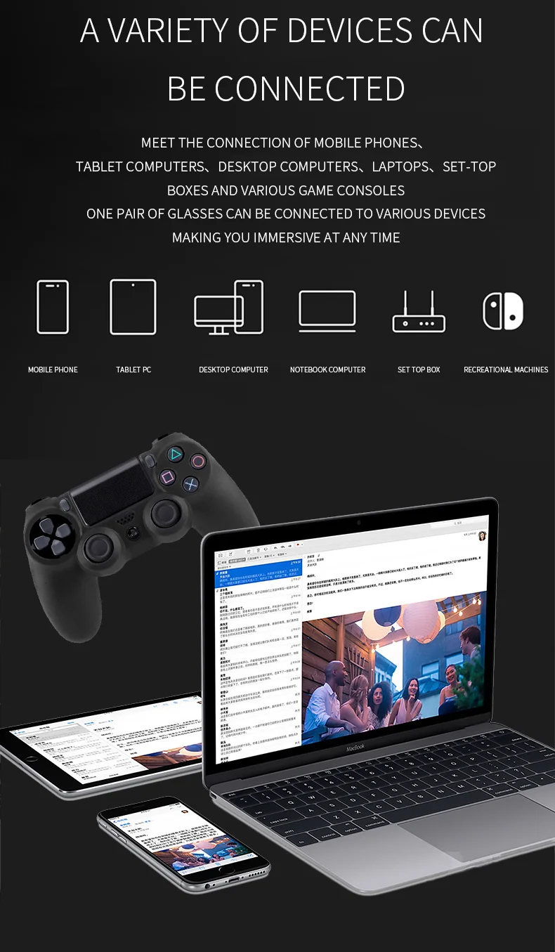 ENMESI адаптирован к нескольким устройствам широкоэкранный портативный головной