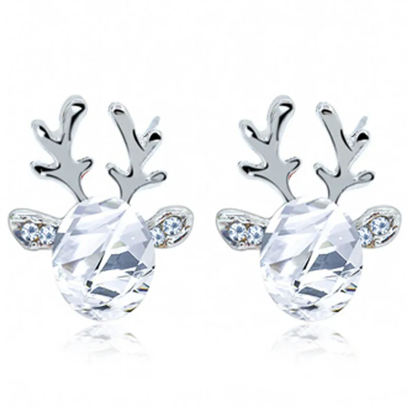 Модные рождественские серьги подвески с кристаллами и драгоценными камнями