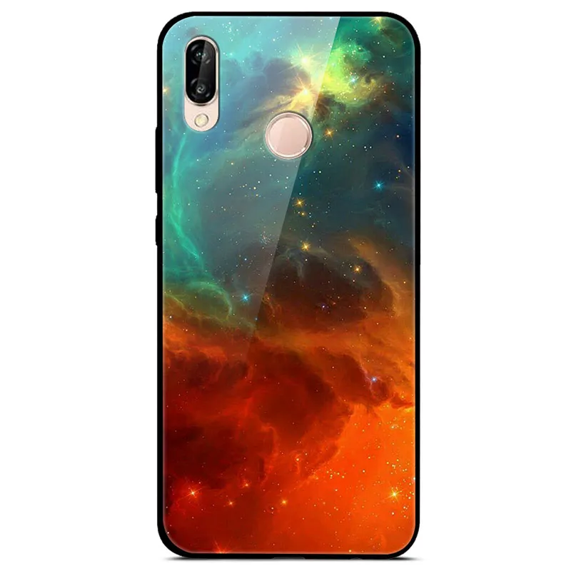 Закаленное стекло Чехол для Huawei P20 Lite Чехол Жесткий ПК Красочный чехол для Huawei P20 Pro Бампер Чехол для телефона P 20 P 20 Pro Lite Coque - Цвет: 8