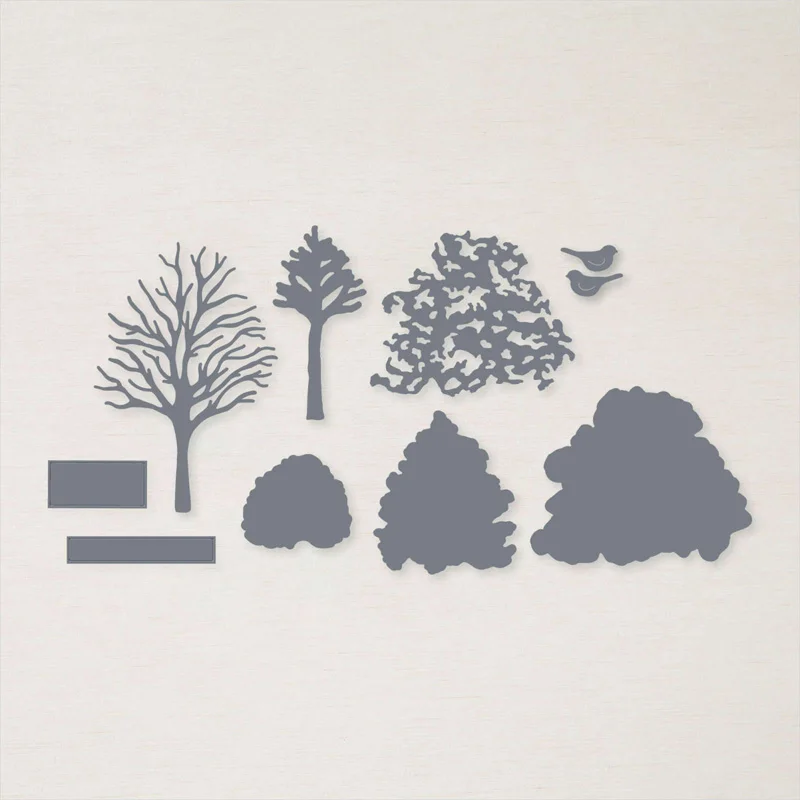 Красота из штамп дружбы и координации Dies ручной в античном стиле деревья