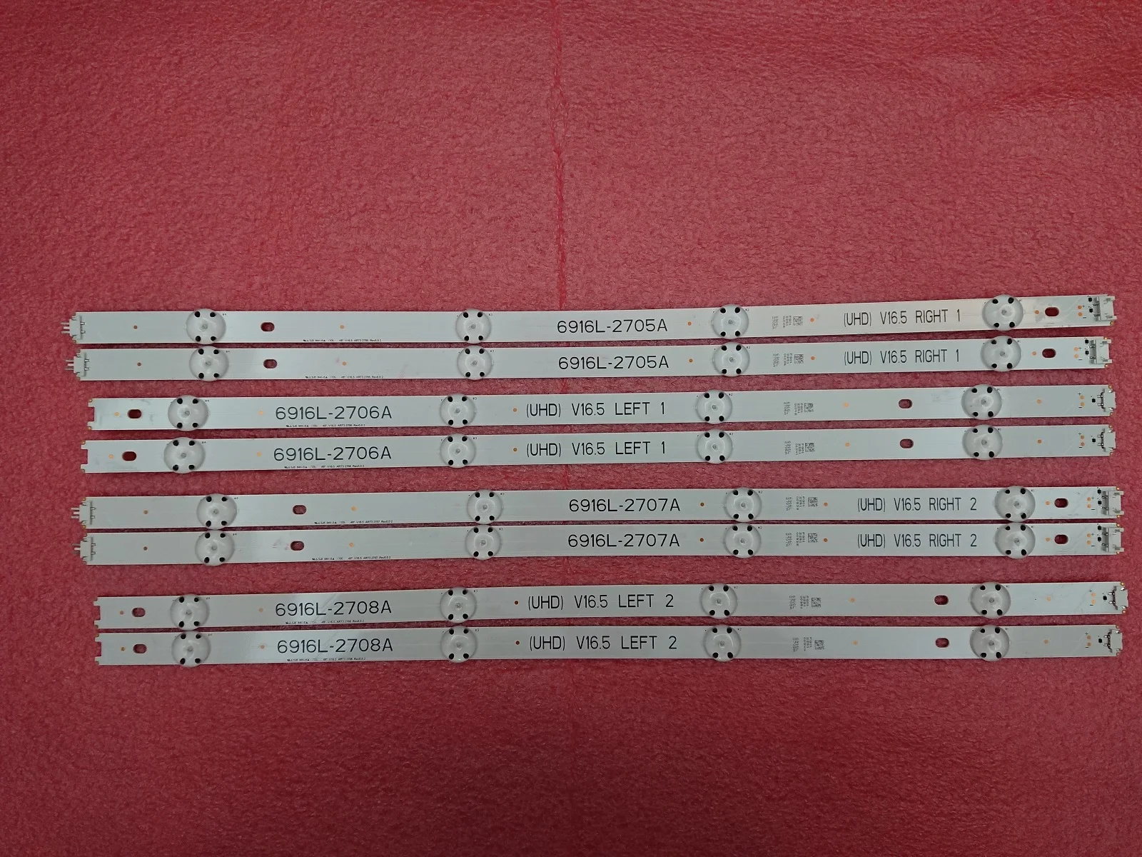 8 шт. светодиодный подсветка полосы чехол для объективов 49 дюймов ТВ LG 49UH603V 49UH620V