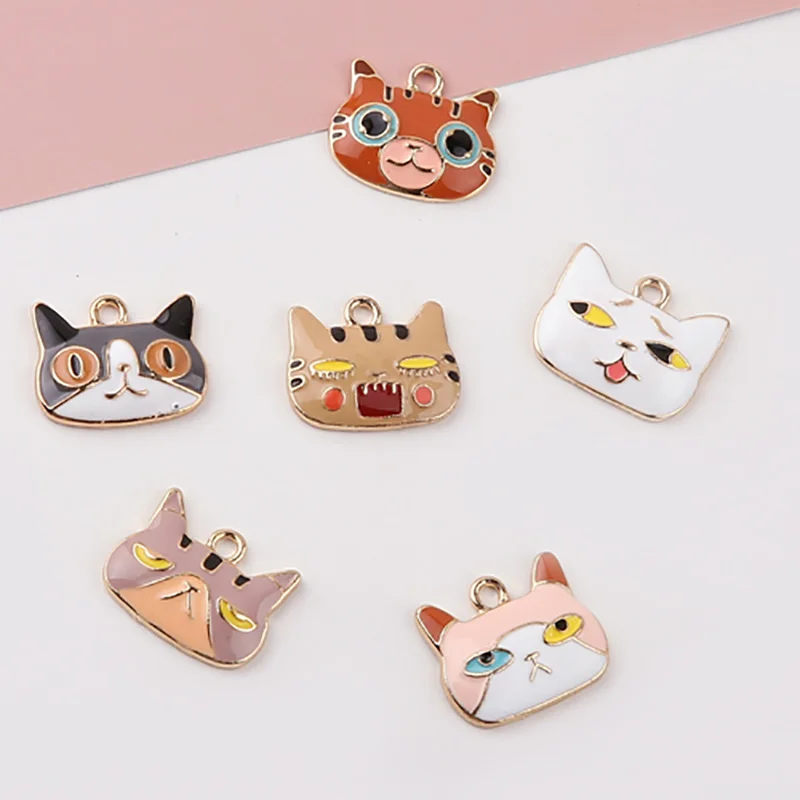 6p японский мультфильм сплав капли масла милый кот серьги для женщин девочек