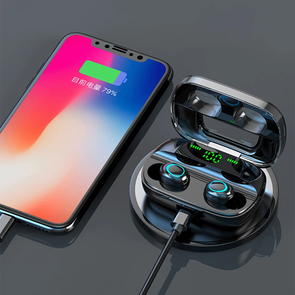 KISSCASE S11 наушники вкладыши TWS с 5 0 bluetooth отпечатков пальцев Сенсорный 9D игровая