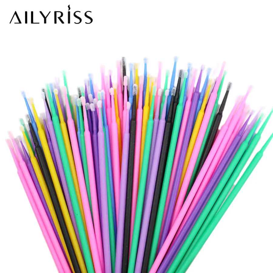 2000pcs Disposable Eyelash Extension Tools Makeup Eyelashes Brushes Micro Mascara Brush Applicators Mascara Brush Cotton Swab