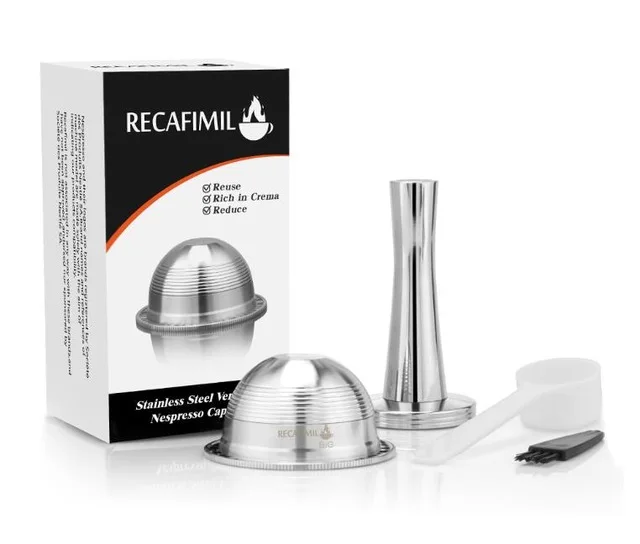 ICafilas безстильной стали многоразовые маленькие чашки(70 мл) Nespresso Vertuo кофе капсулы фильтр эспрессо Vertuoline для VertuoPlusLine - Цвет: Синий