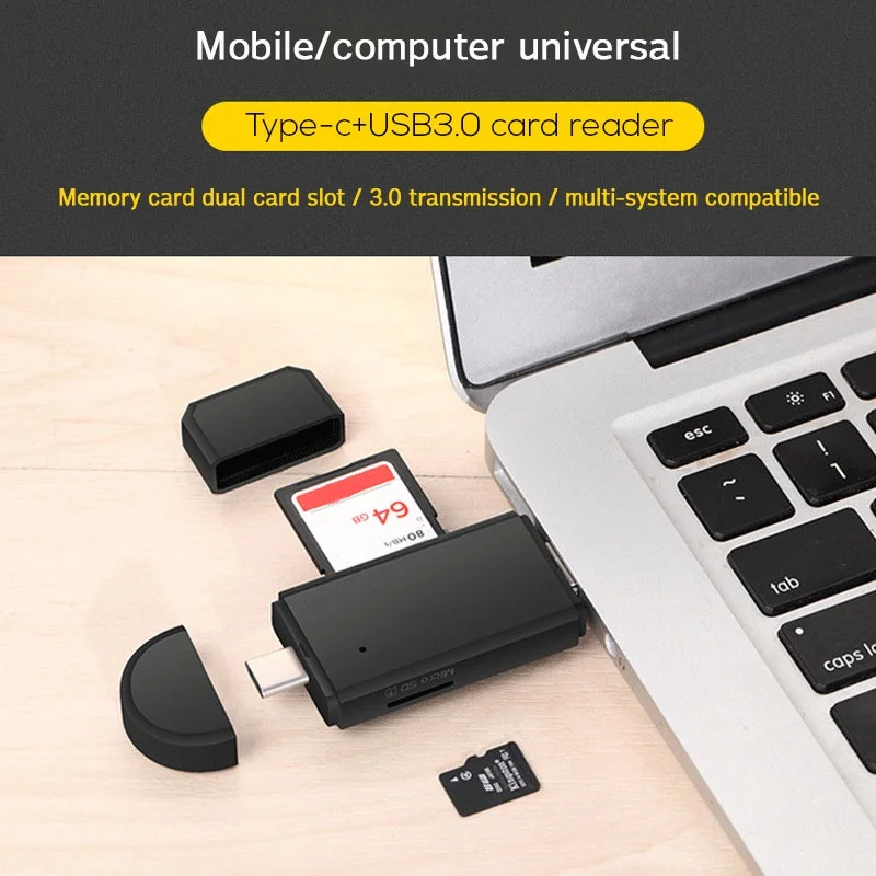 3 в 1 кардридер usb 30 type c для sd micro sd tf адапт