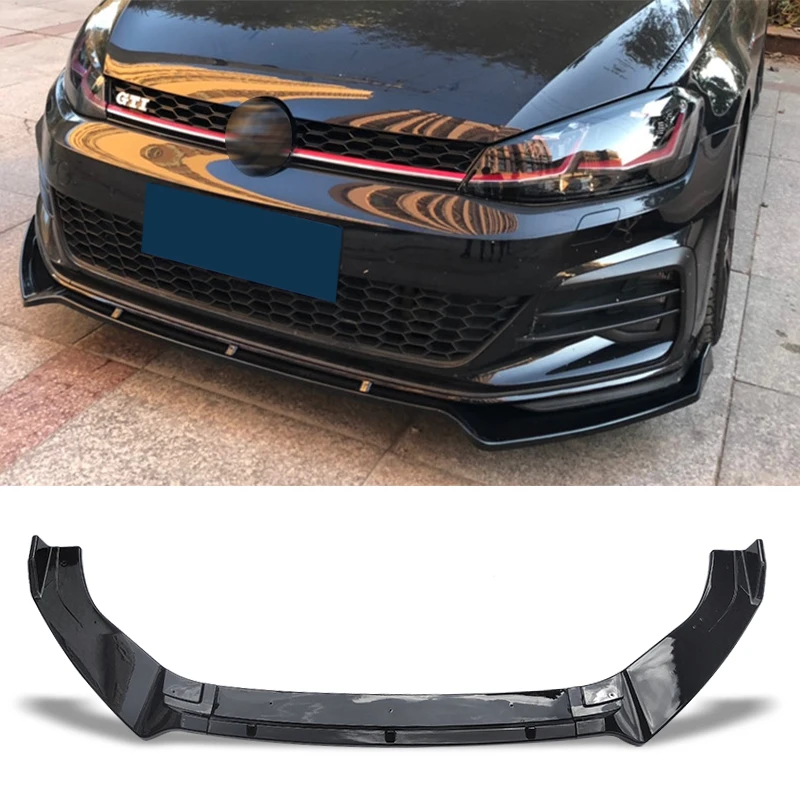 

Front Bumper Splitter Spoiler Protector Plate Lip Body Kit Carbon Surface For Volkswagen For Golf 7 MK7 7.5 R GTI GTD 14 - 19