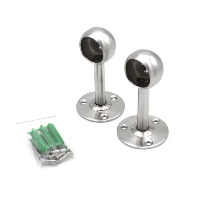 2 шт гардеробная планка седло фланца конец поддержки из нержавеющей стали