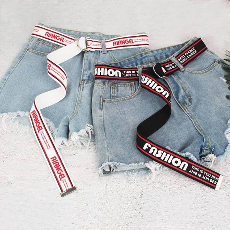 Женский нейлоновый тканевый широкий ремень женский с двойной петлей и пряжкой