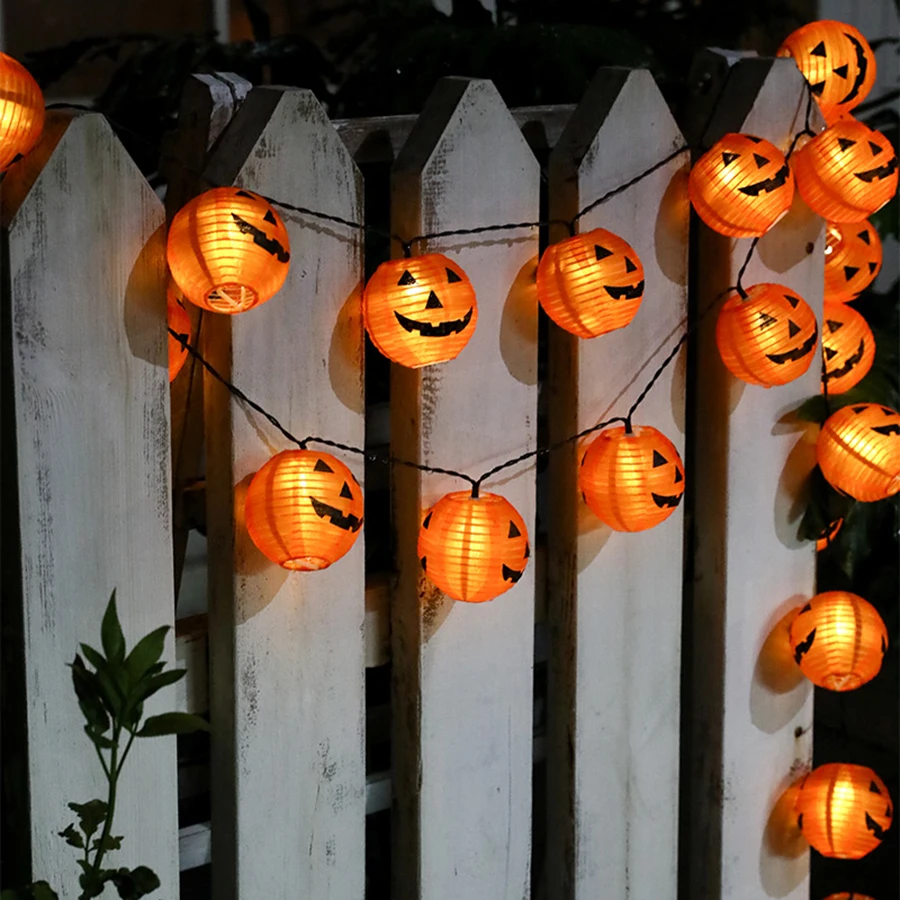 

Thrisdar 5M 20LED Halloween Solar Pumpkin String Lights Decoration Christmas Party Holiday Pumpkin Lantern Fairy Garland Lights