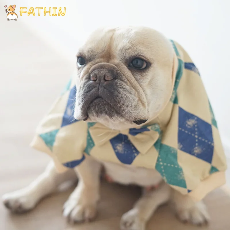 FATHIN одежда с принтом в виде собак французская футболка бульдогом свитер для