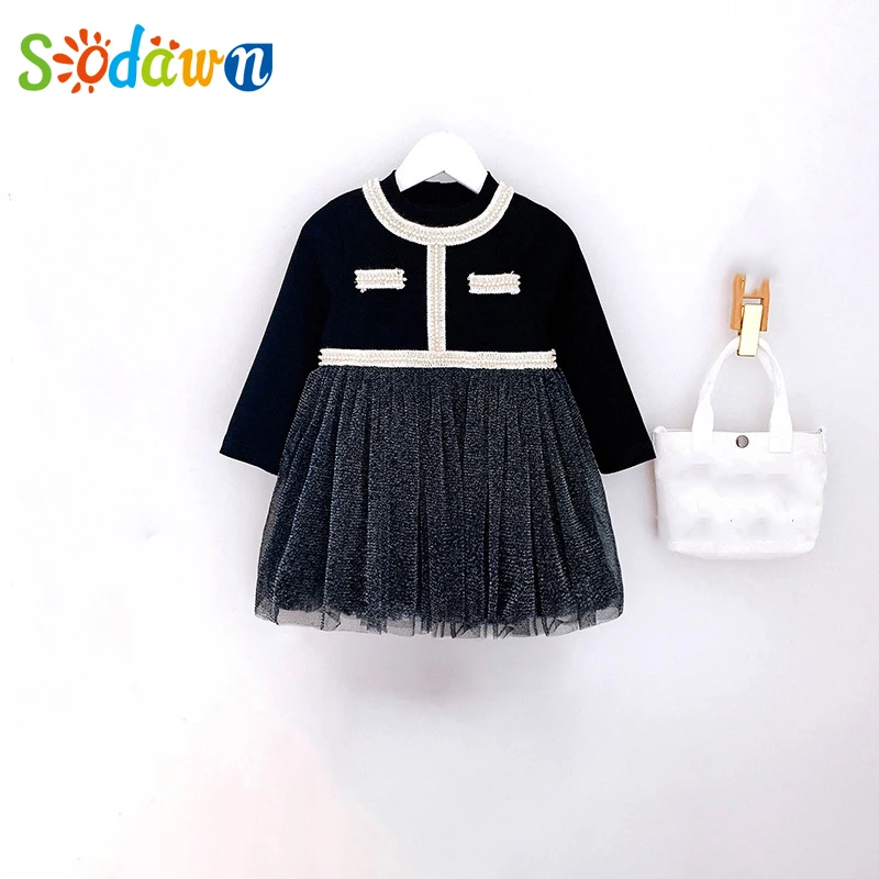 

Sodawn Spring Small Fragrant Wind Female Baby Lace Net Gauze Skirt Korean Version Long Sleeves Casual Princess Skirt