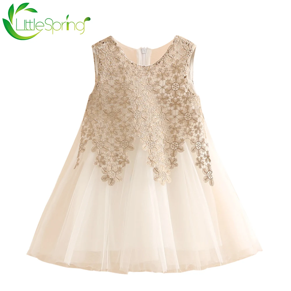 Платье для маленьких девочек LittleSpring цветочное кружевное шифоновое платье