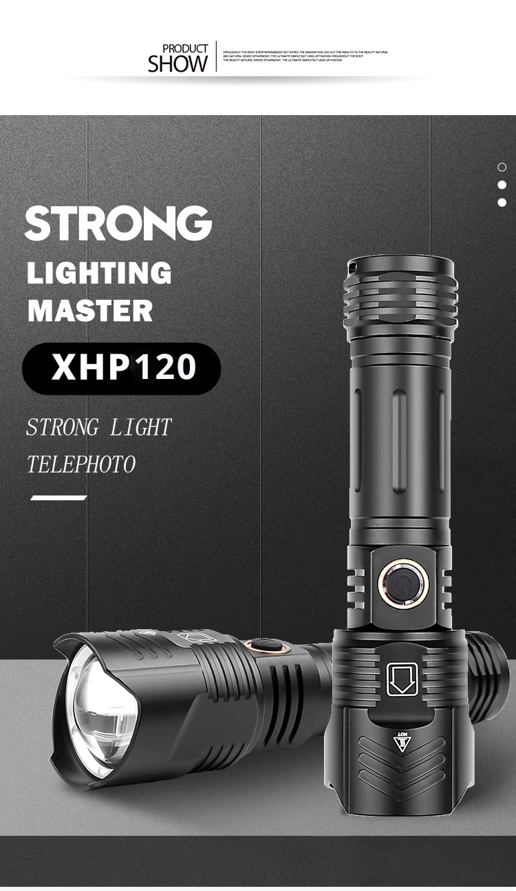 Newest 100000LM XHP199 Powerful LED Flashlight USB Recharge Zoom Torch IPX65 Waterproof Tactical Flash Lamp Light By 26650/18650 | Освещение