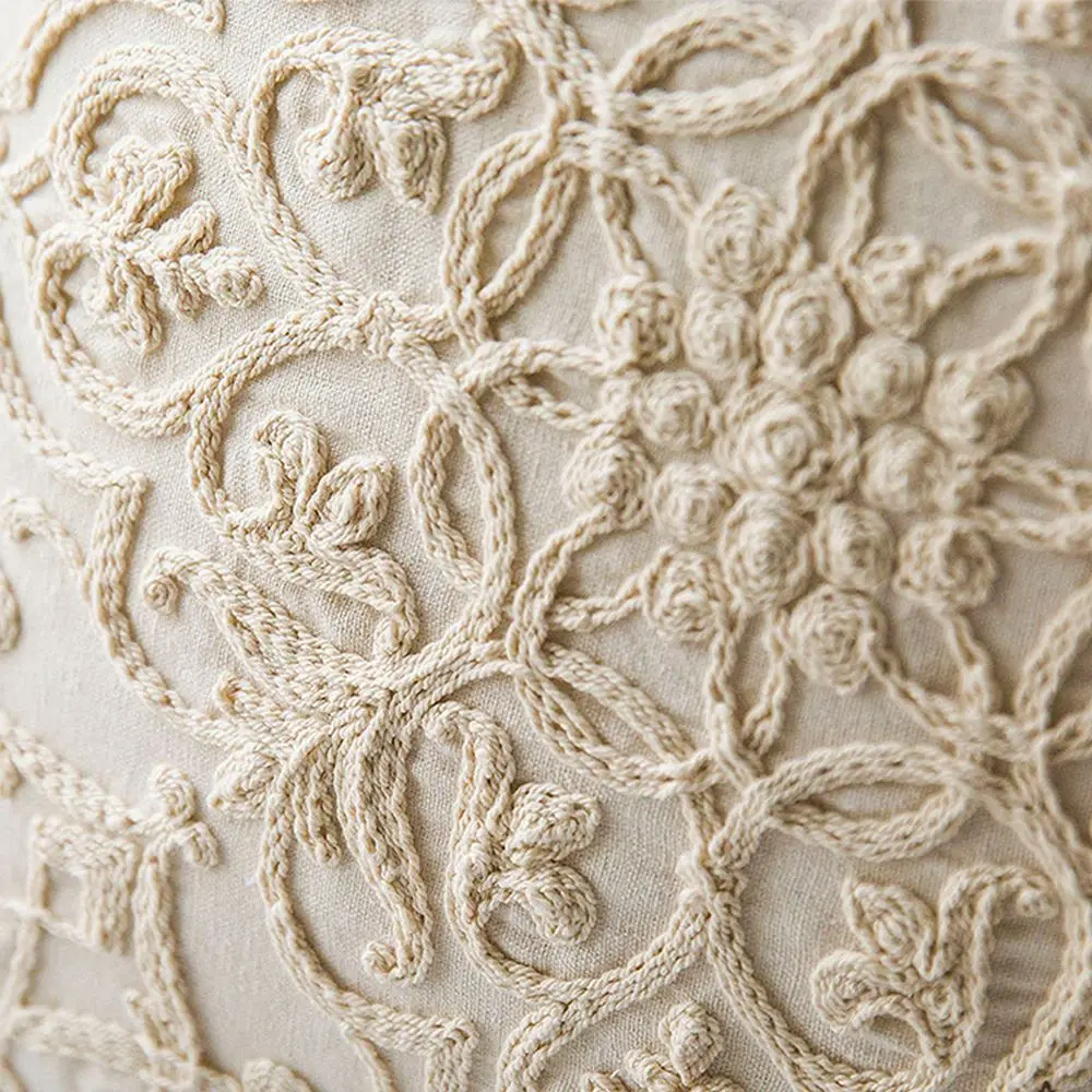 Boho Стиль наволочки бежевый евро веревка нить для вышивки подушки домашний декор