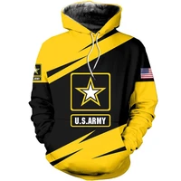 fashion 3d all over printed us army yellow sweatshirt men and women autumn winter casual hoodies unisex jacket