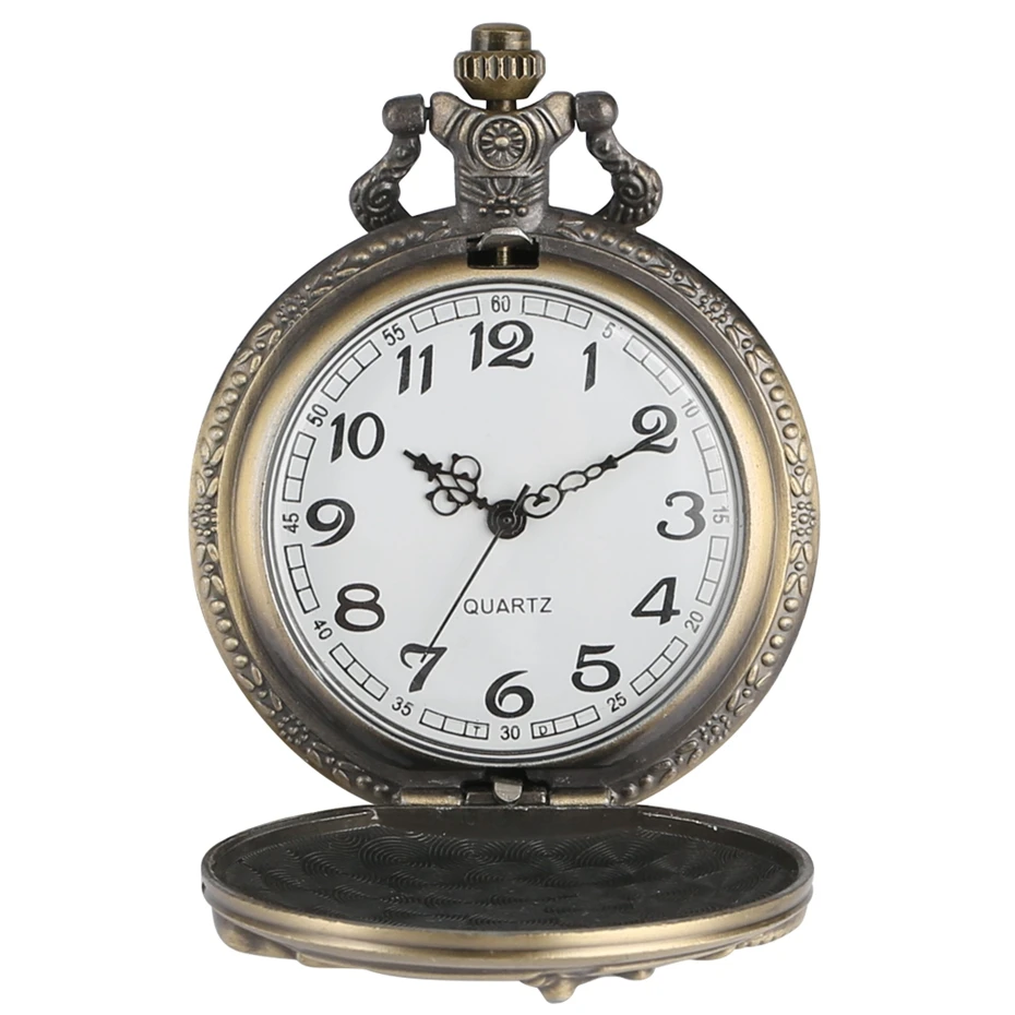 Винтажные 3D антикварные бронзовые мотоциклетные кварцевые карманные часы с