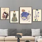 Домашний Декор, живопись, настенные художественные принты, холст, австрийские картины Egon Schiele, модульные акварельные плакаты в скандинавском стиле для гостиной